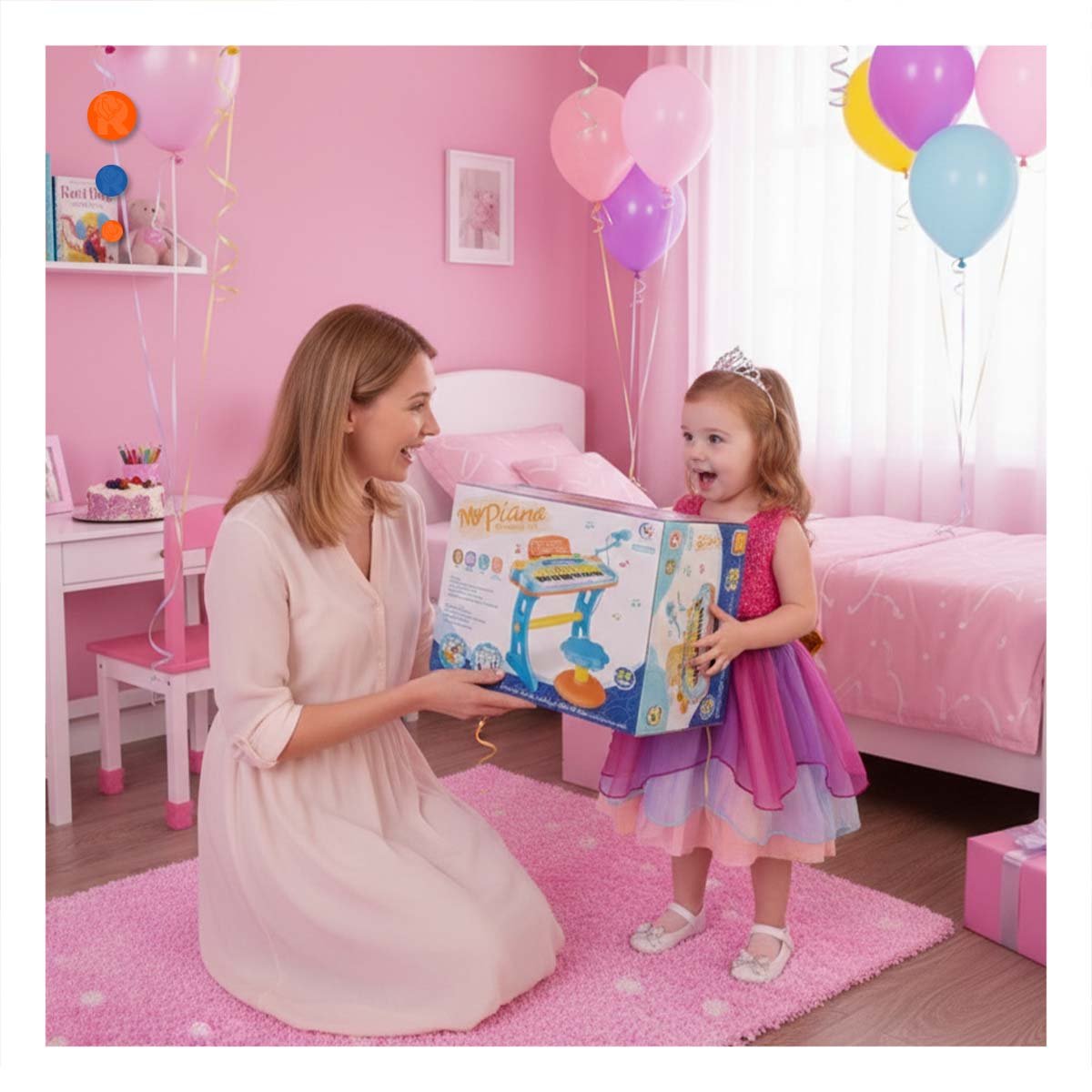 PACK2 HERRAMIENTA MUSICAL INFANTIL PIANO CON MICROFONO Y SILLA CELESTE JUEGO - 2