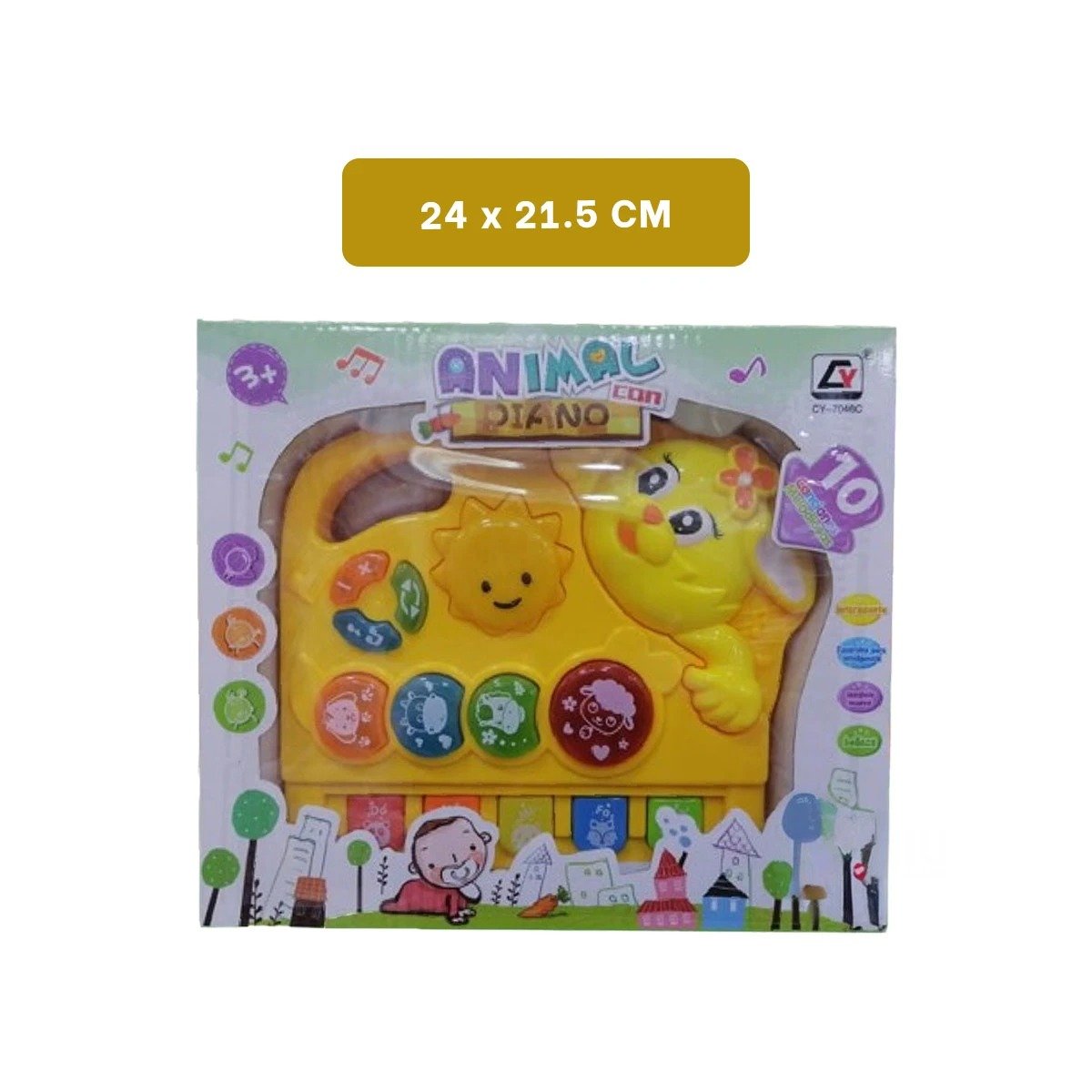 PACK12 ORGANETA DIDACTICA SONORA DE CONEJO CON LUCES PARA HOGAR Y+PAPEL REGALO - 4