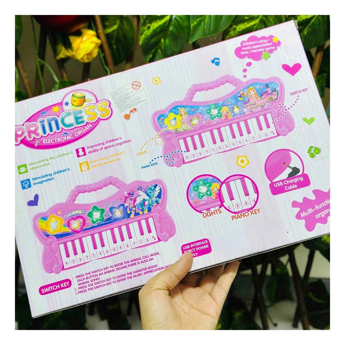 PACK6 INSTRUMENTO ROSADO MUSICAL CON SONIDOS Y TECLAS PARA ACTIVIDAD - 3