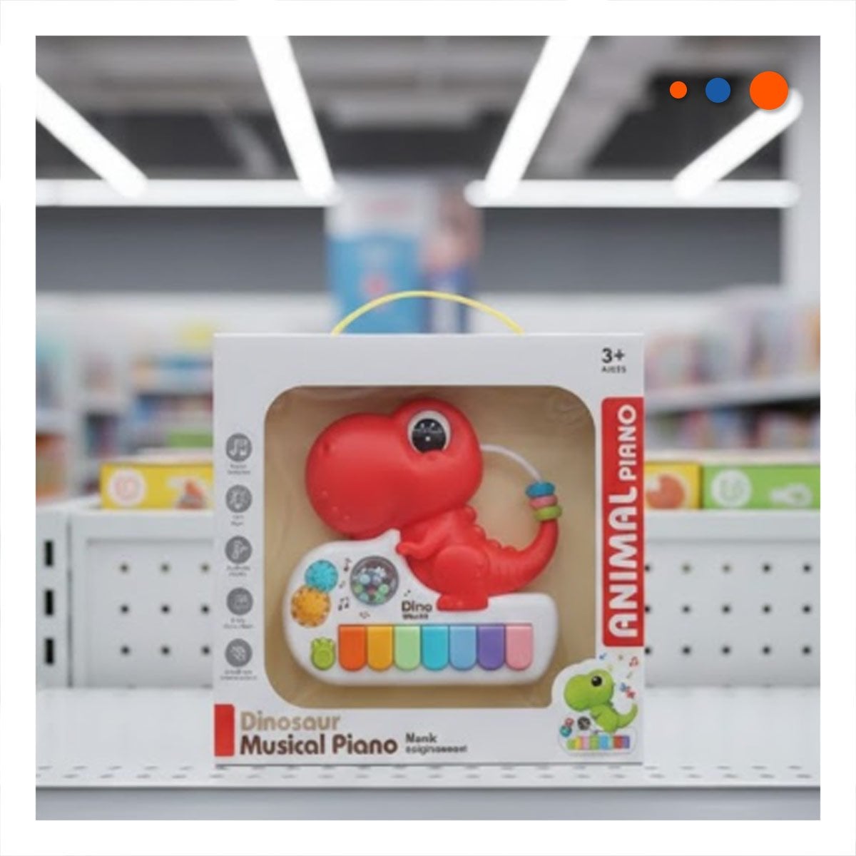 PACK4 SINTETIZADOR DE SONIDO DINOSAURIO PARA NINOS 17.5 CM ROSADO Y+PAPEL REGALO - 2