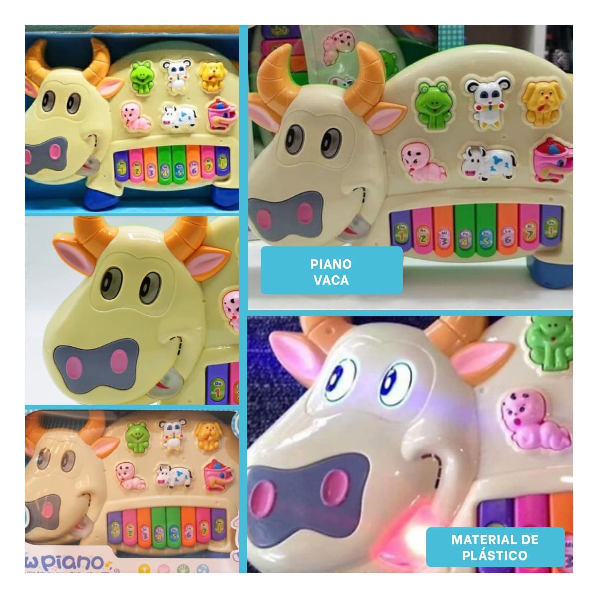 PACK6 MODULO DE JUEGO VACA CON ANIMALES Y NUMEROS PARA USO INFANTIL Y+PAPEL REGALO - 3