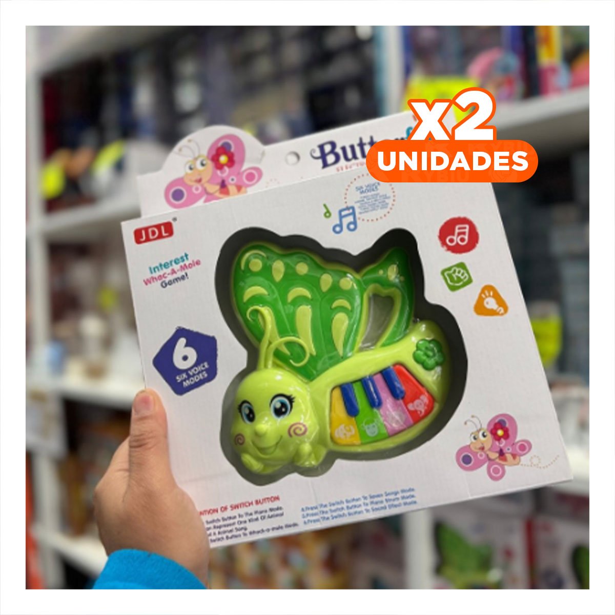 PACK2 JUGUETE DIDACTICO MARIPOSA VERDE 22X26 CM PARA APRENDER Y+REGALO STICKER - 1