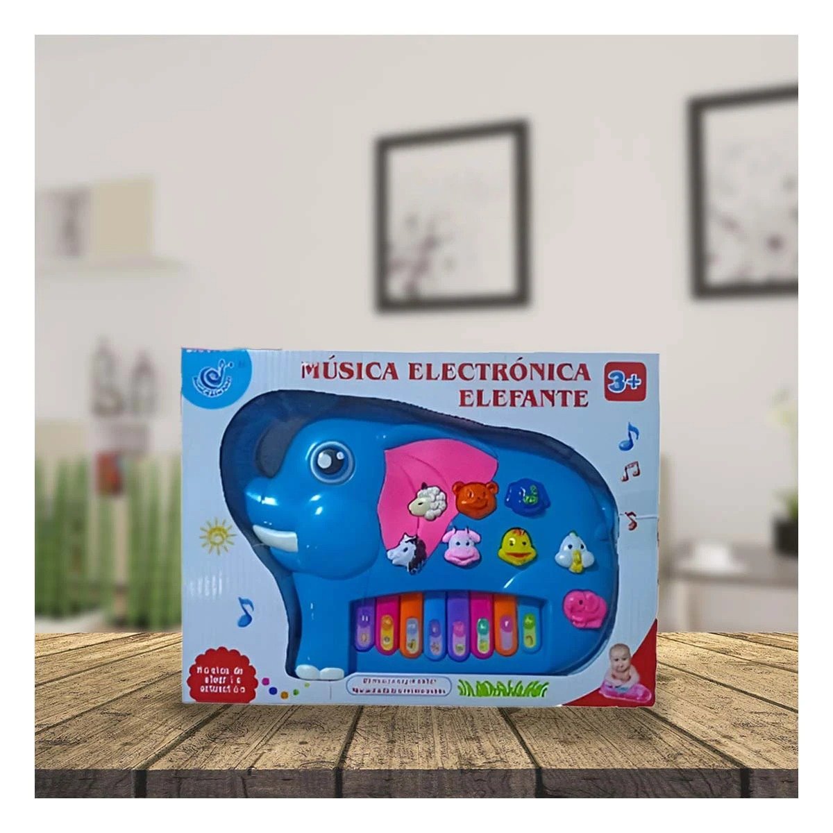 PACK4 DINAMICO ELEFANTE MUSICAL EN CAJA CON TECLAS INTERACTIVAS PARA HOGAR Y+REGALO STICKER - 4