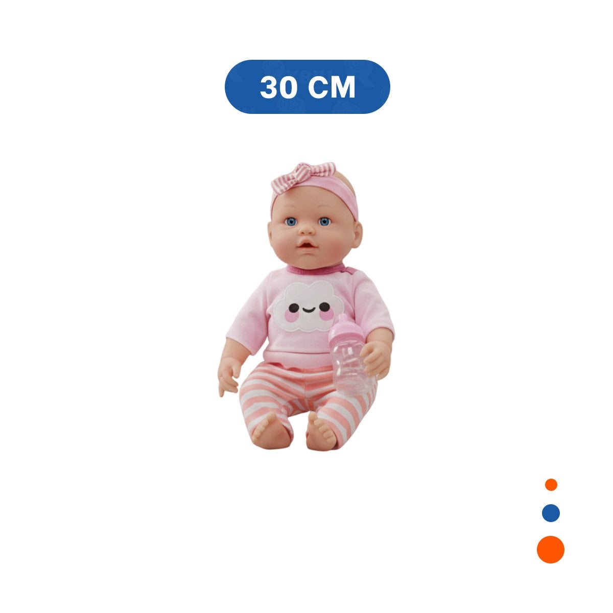 PACK2 MUNECA DULCE ROSADA CON CHOMPA NUBE Y PANTALON RAYAS PARA BEBE HOGAR - 4
