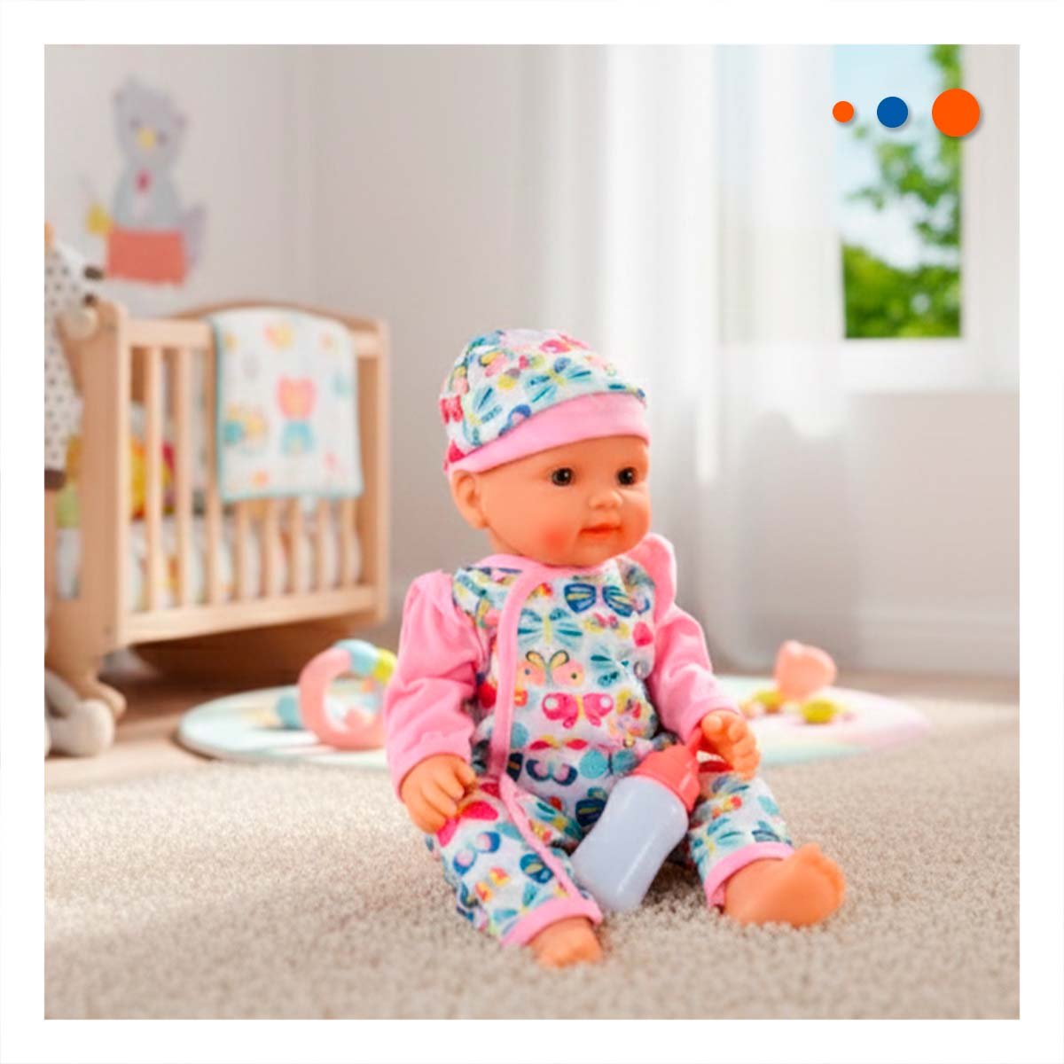 PACK4 BEBITA BEBES ENTERIZO CON MARIPOSAS Y ACCESORIOS ROSADO SUAVE PARA HOGAR Y+PAPEL REGALO - 2