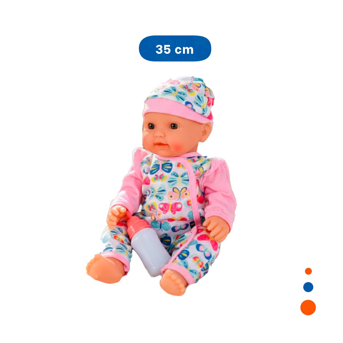PACK4 BEBITA BEBES ENTERIZO CON MARIPOSAS Y ACCESORIOS ROSADO SUAVE PARA HOGAR Y+PAPEL REGALO - 4