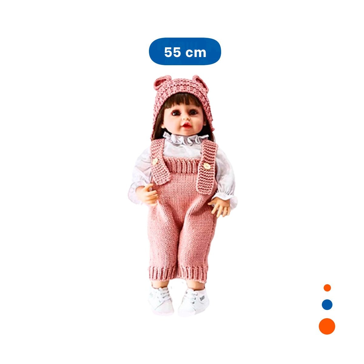 FIGURA YESSY CON ROPA TEJIDA Y GORRO OREJITAS ROSADO DE 55CM ESTILO ENCANTADOR Y+LIGAS REGALO - 4
