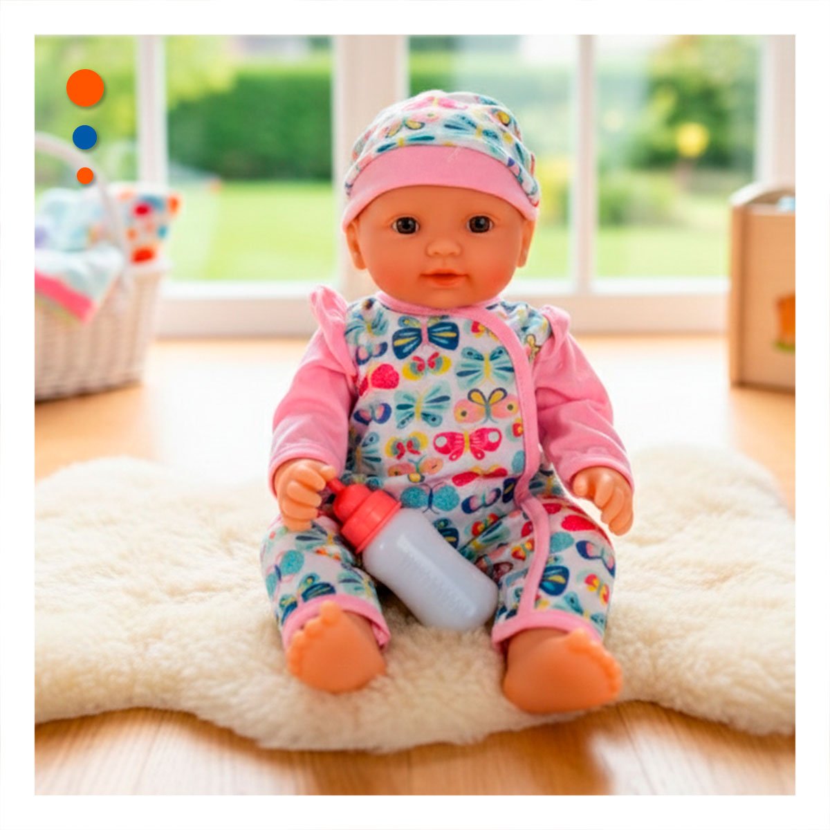JUGUETE BEBES ENTERIZO CON MARIPOSAS Y ACCESORIOS ROSADO SUAVE PARA COLECCION Y+POST IT - 3