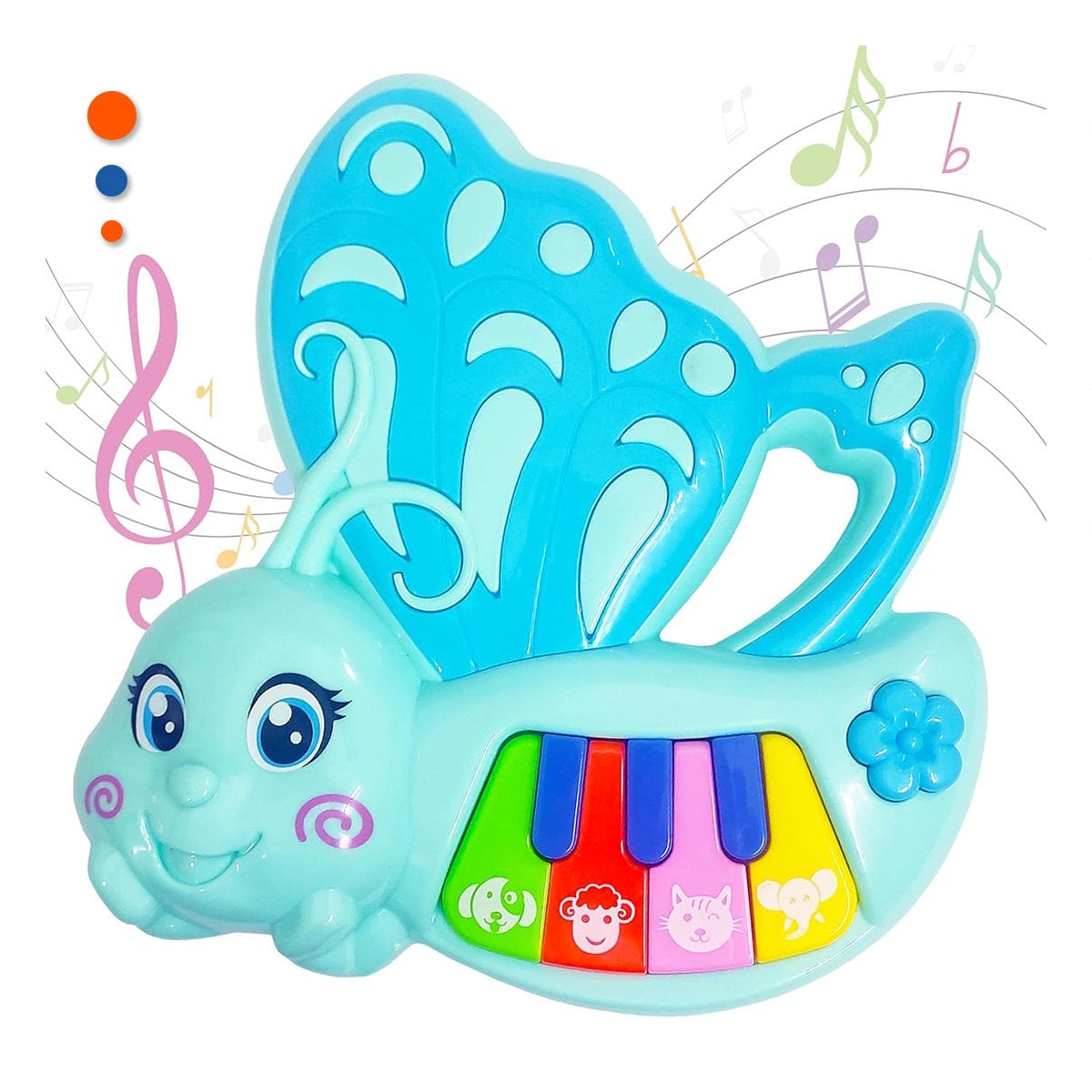 PACK12 MELODIA INFANTIL MARIPOSA CELESTE 22X26 CM CON SONIDOS - 5
