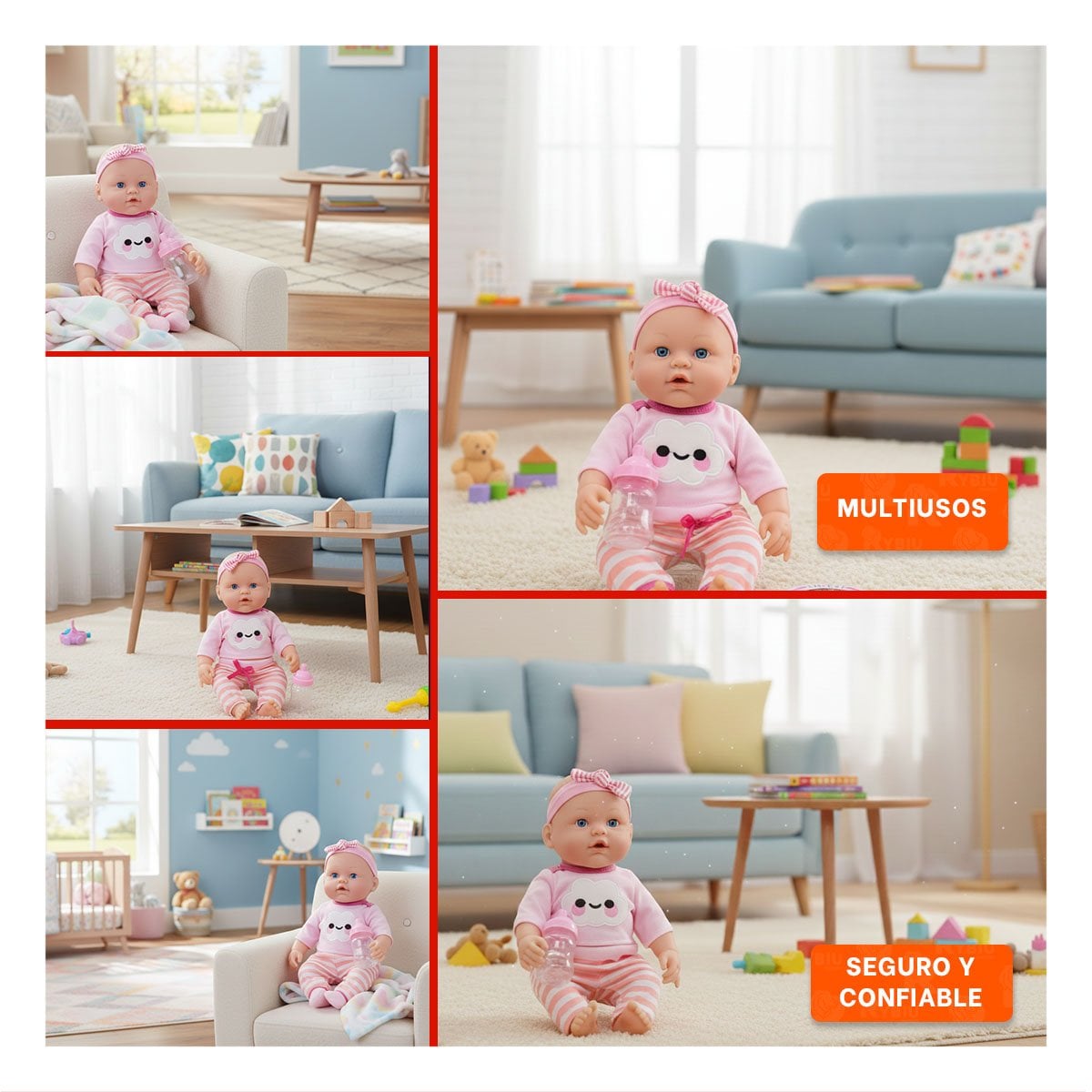 PACK2 AMIGA DULCE ROSADA CON CHOMPA NUBE Y PANTALON RAYAS PARA BEBE EN CASA Y+PAPEL REGALO - 3