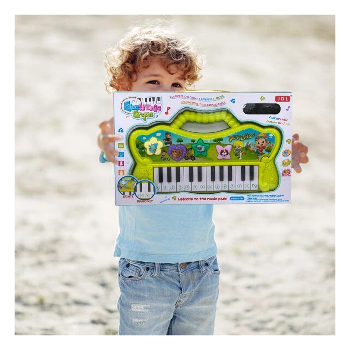 PACK6 INSTRUMENTO VERDE MUSICAL CON SONIDOS Y TECLAS PARA ACTIVIDAD Y+PAPEL REGALO - 2
