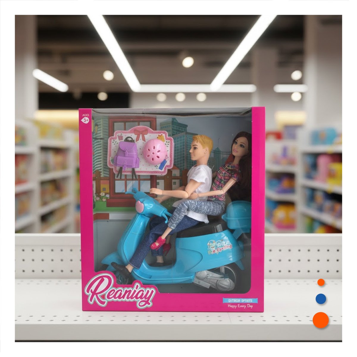 ILUSTRACIONES DECORATIVAS PAREJA EN MOTO CON MOCHILA Y CASCO CELESTE CASA Y+LIGAS REGALO - 1
