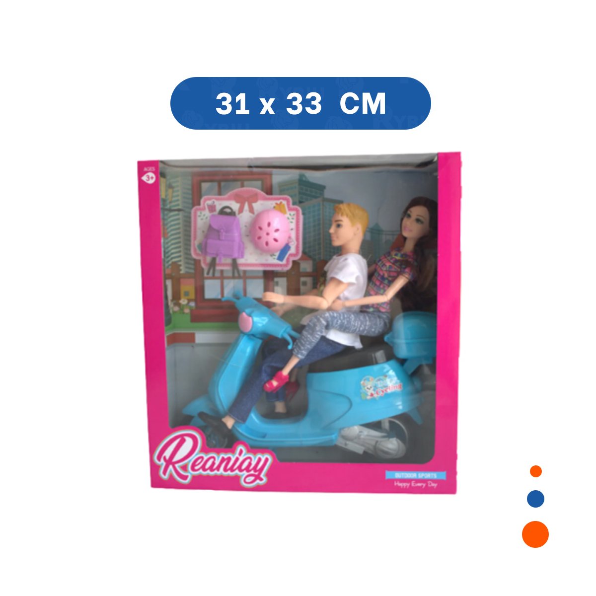 ILUSTRACIONES DECORATIVAS PAREJA EN MOTO CON MOCHILA Y CASCO CELESTE CASA Y+LIGAS REGALO - 4