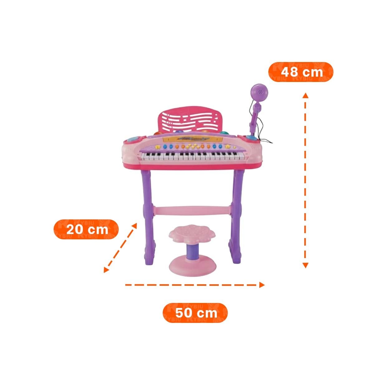 SET MUSICAL INFANTIL PIANO CON MICROFONO Y SILLA ROSADO PARA DIVERSION Y+POST IT - 4
