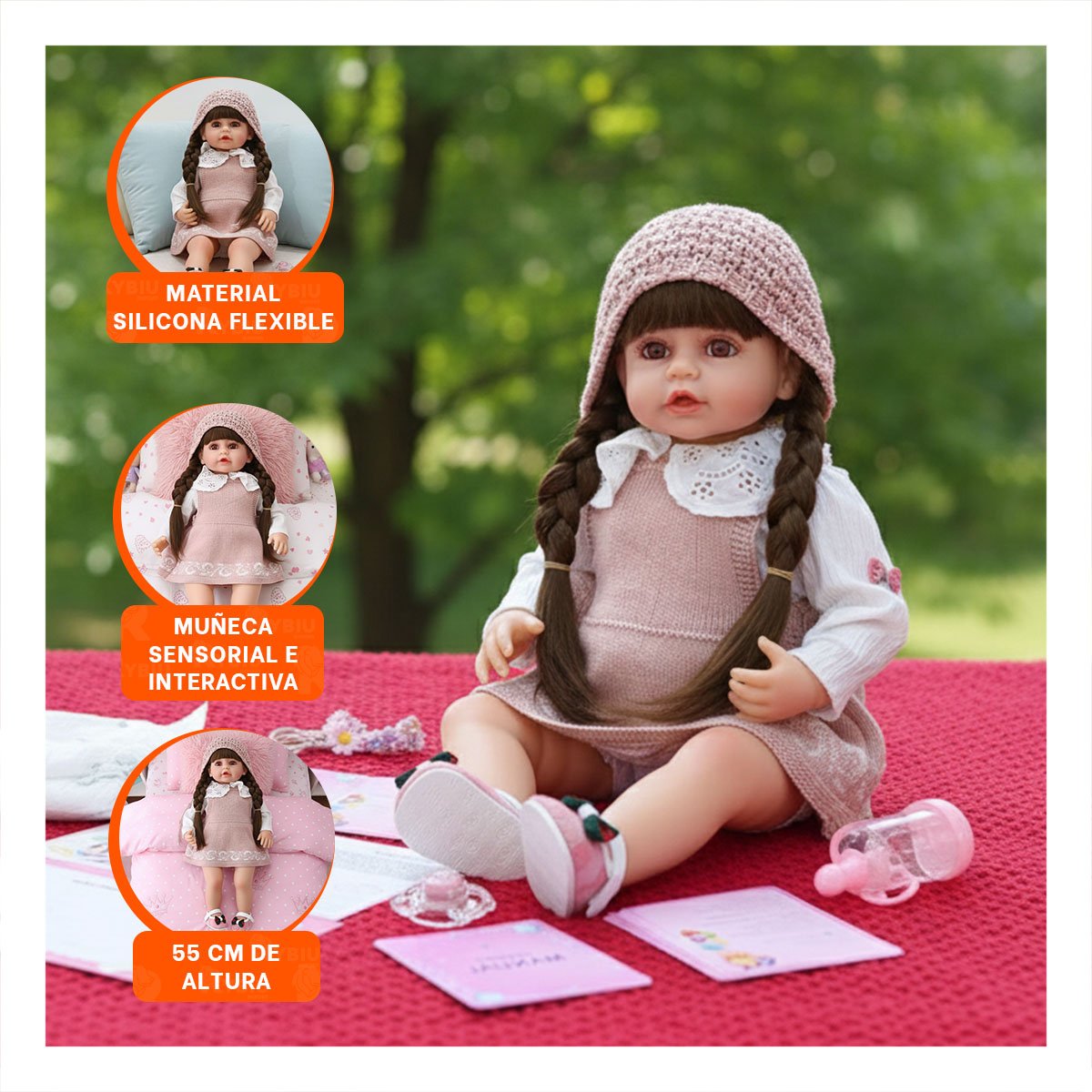 JUGUETE YESSY CON DISENO TEJIDO ROSADO PARA ESTIMULAR LA CREATIVIDAD INFANTIL Y+PAPEL REGALO - 5