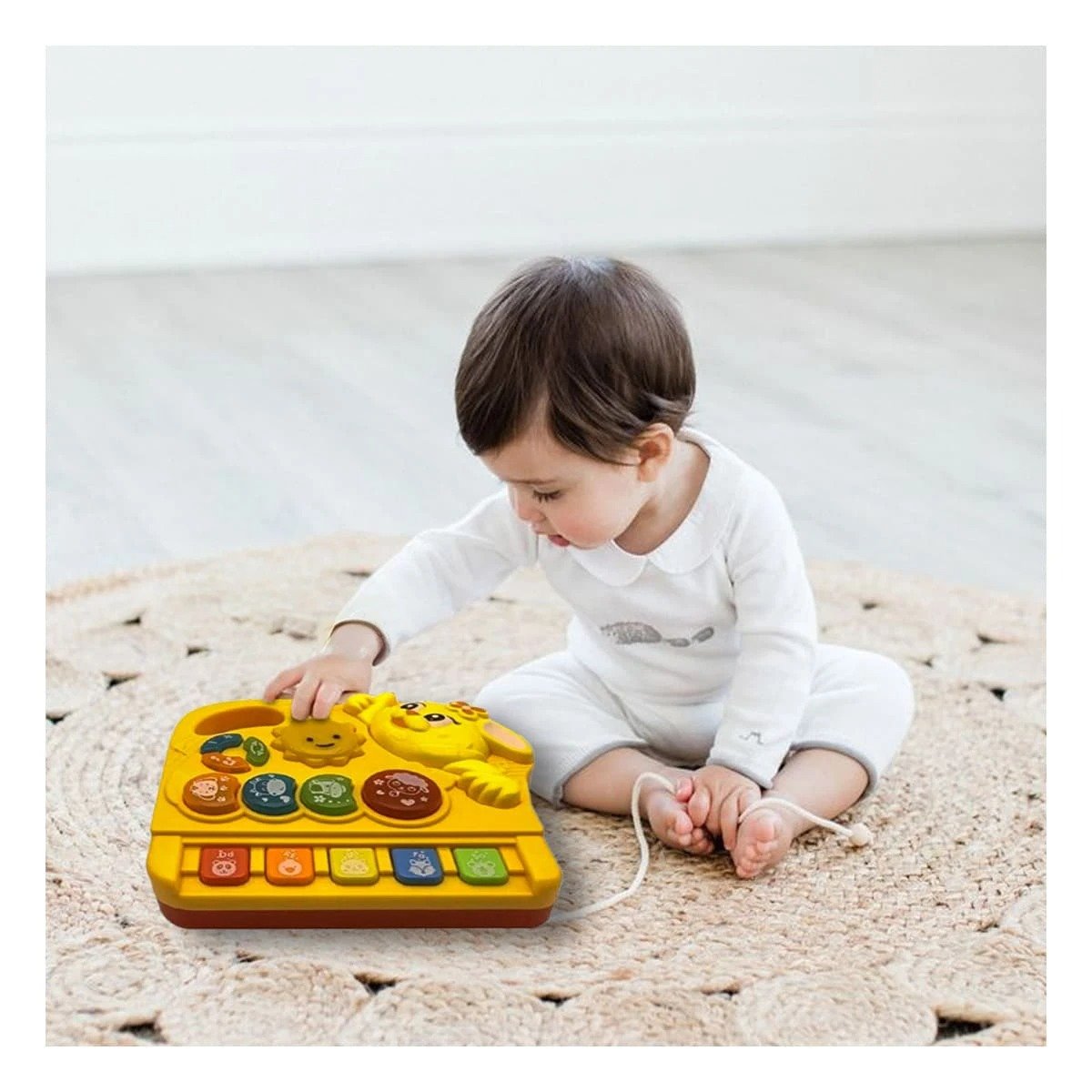 PACK6 PIANO MUSICAL DE CONEJO CON TECLAS SONIDO EDUCATIVO PARA CASA Y+PAPEL REGALO - 5