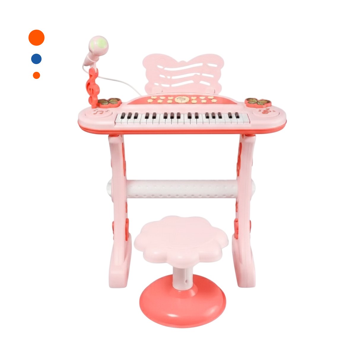 PACK2 JUEGO MUSICAL PARA NINOS CON MICROFONO Y SILLA ROSADO PARA CASA Y+REGALO STICKER - 2