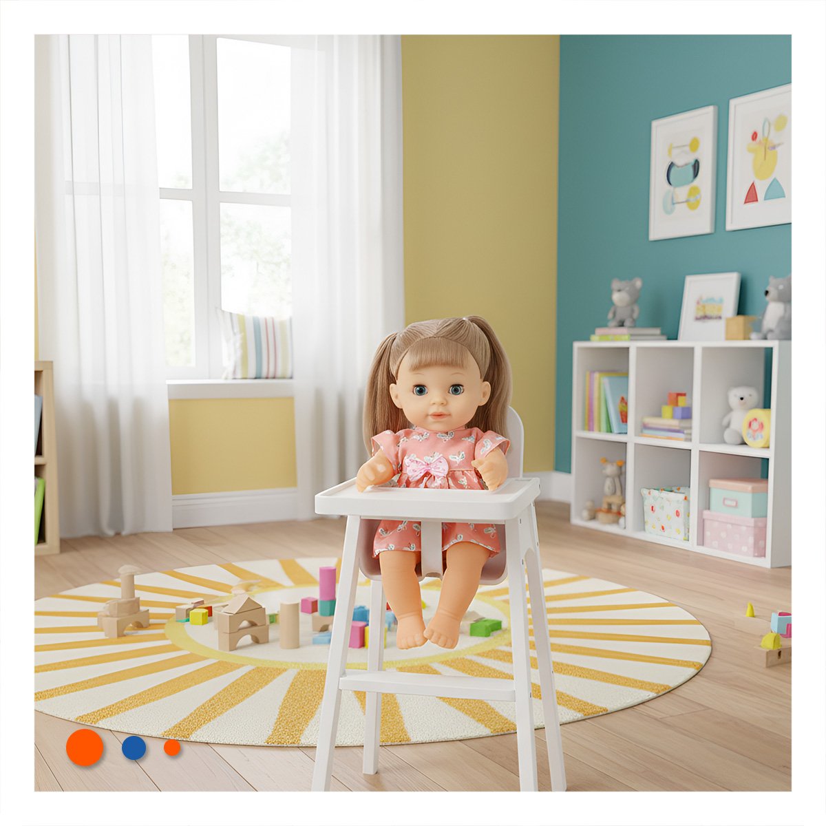 CLASICA ROSADA CON VESTIDO MARIPOSAS BIBERON Y SONAJA DECORACION HOGAR Y+REGALO STICKER - 2
