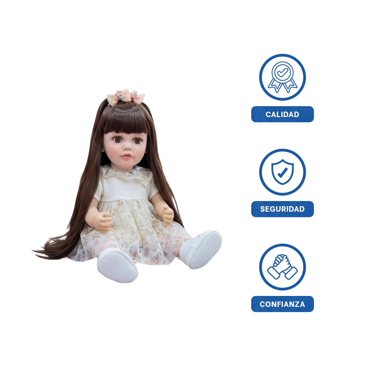 FIGURA REAL INTELIGENTE CON VESTIMENTA INTEGRADA CON 55CM EN AMARILLO CLARO Y+LIGAS REGALO - 3