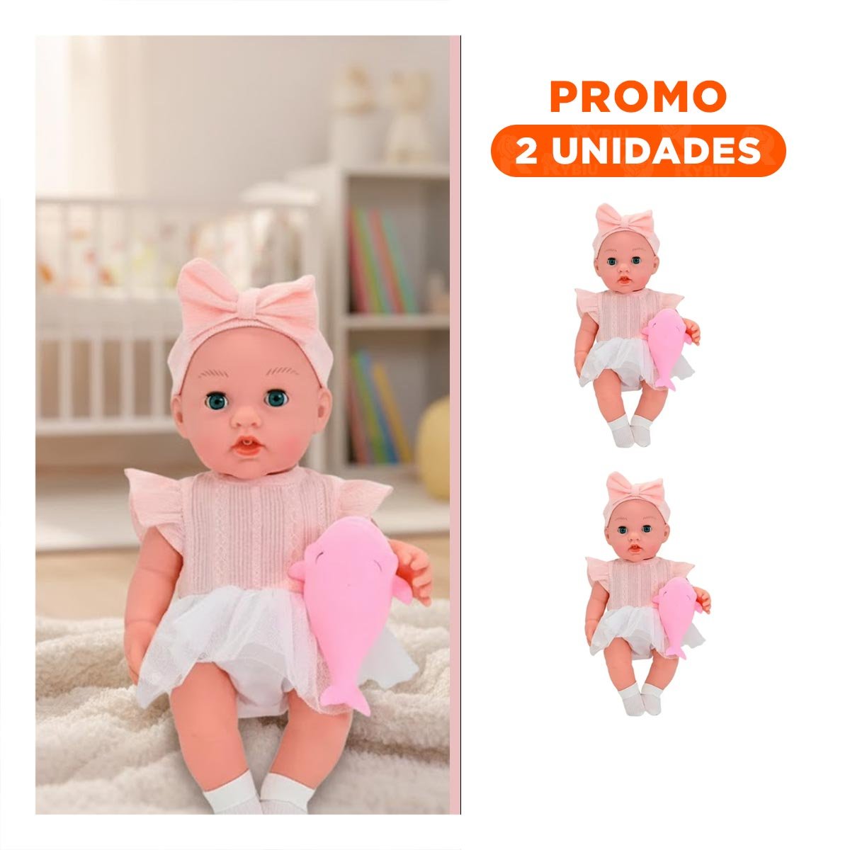 PACK2 FIGURA DE FANTASIA CON VESTIDO Y LAZO ACCESORIOS ROSADO PARA MOMENTOS CREATIVOS - 1