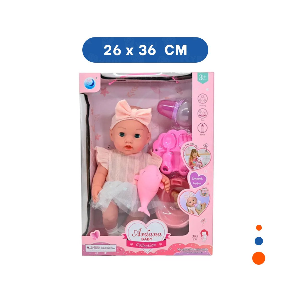 JUGUETE DECORATIVO CON VESTIDO Y LAZO ACCESORIOS ROSADO PARA JUEGO IMAGINATIVO Y+LIGAS REGALO - 4