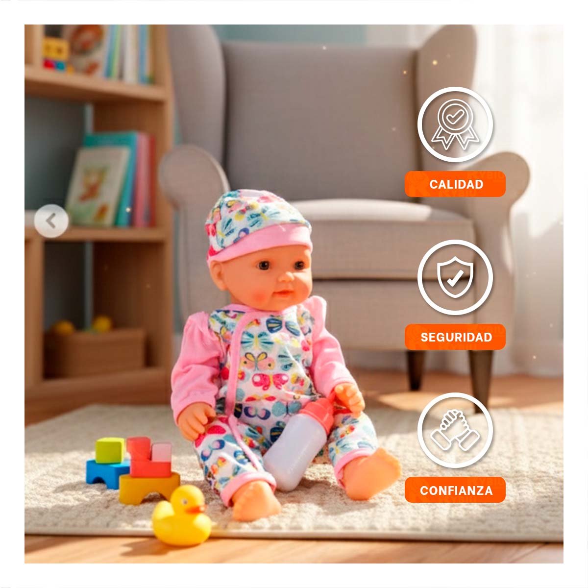 PACK4 BEBITA BEBES ENTERIZO CON MARIPOSAS Y ACCESORIOS ROSADO SUAVE Y DETALLES DULCES - 3