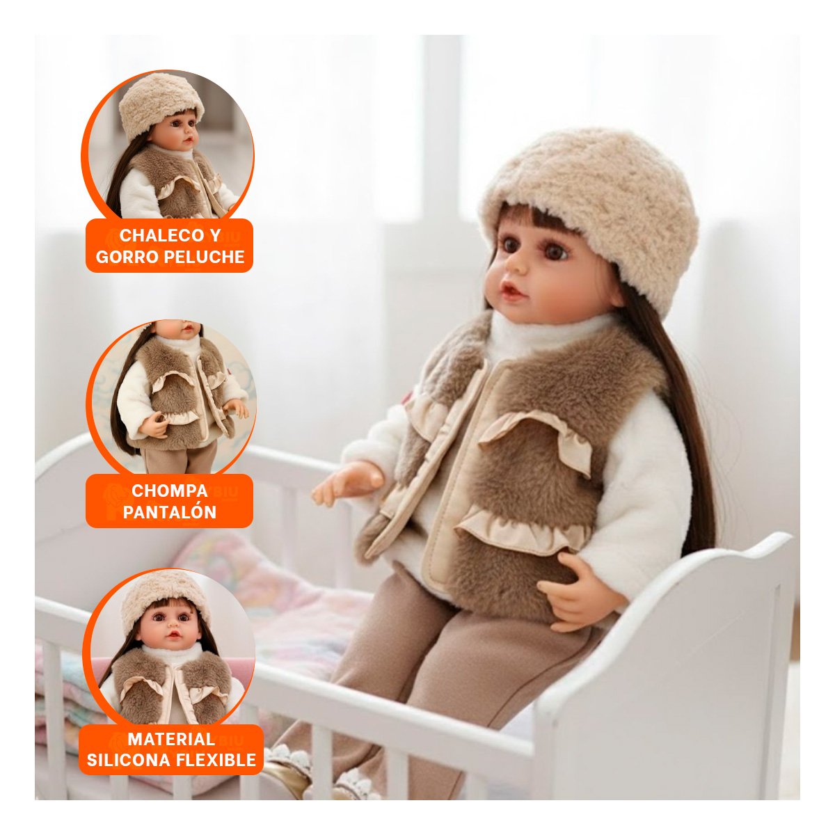 PACK2 VERSION YESSY 55CM CON VESTIMENTA CALIDA Y ESTILO TRADICIONAL Y+REGALO STICKER - 5