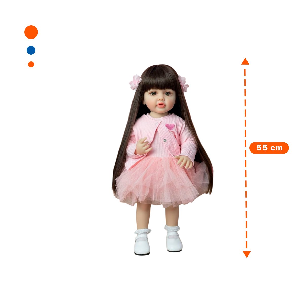 JUGUETE PARA NIÑAS CON VESTIDO TULL Y CHOMPA TEJIDA CORAZON INTELIGENTE ROSADO 55CM Y+POST IT - 4