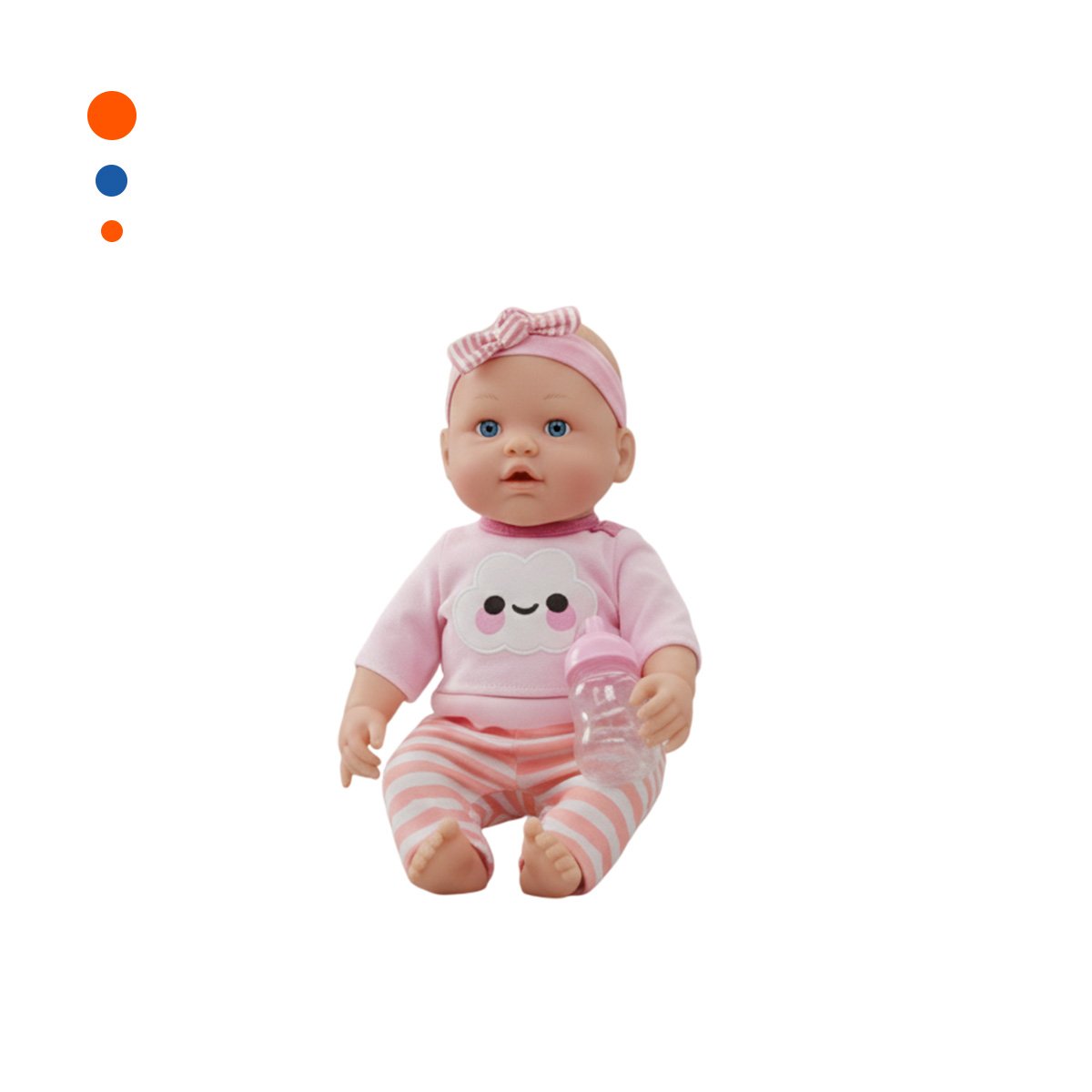 PACK2 PELUCHA DULCE ROSADA CON CHOMPA NUBE Y PANTALON RAYAS PARA BEBE HOGAR Y+REGALO STICKER - 2