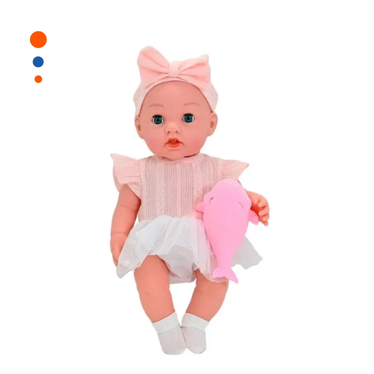 PERSONAJE TIERNO CON VESTIDO Y LAZO ACCESORIOS ROSADO PARA JUEGO CREATIVO Y+PAPEL REGALO - 1