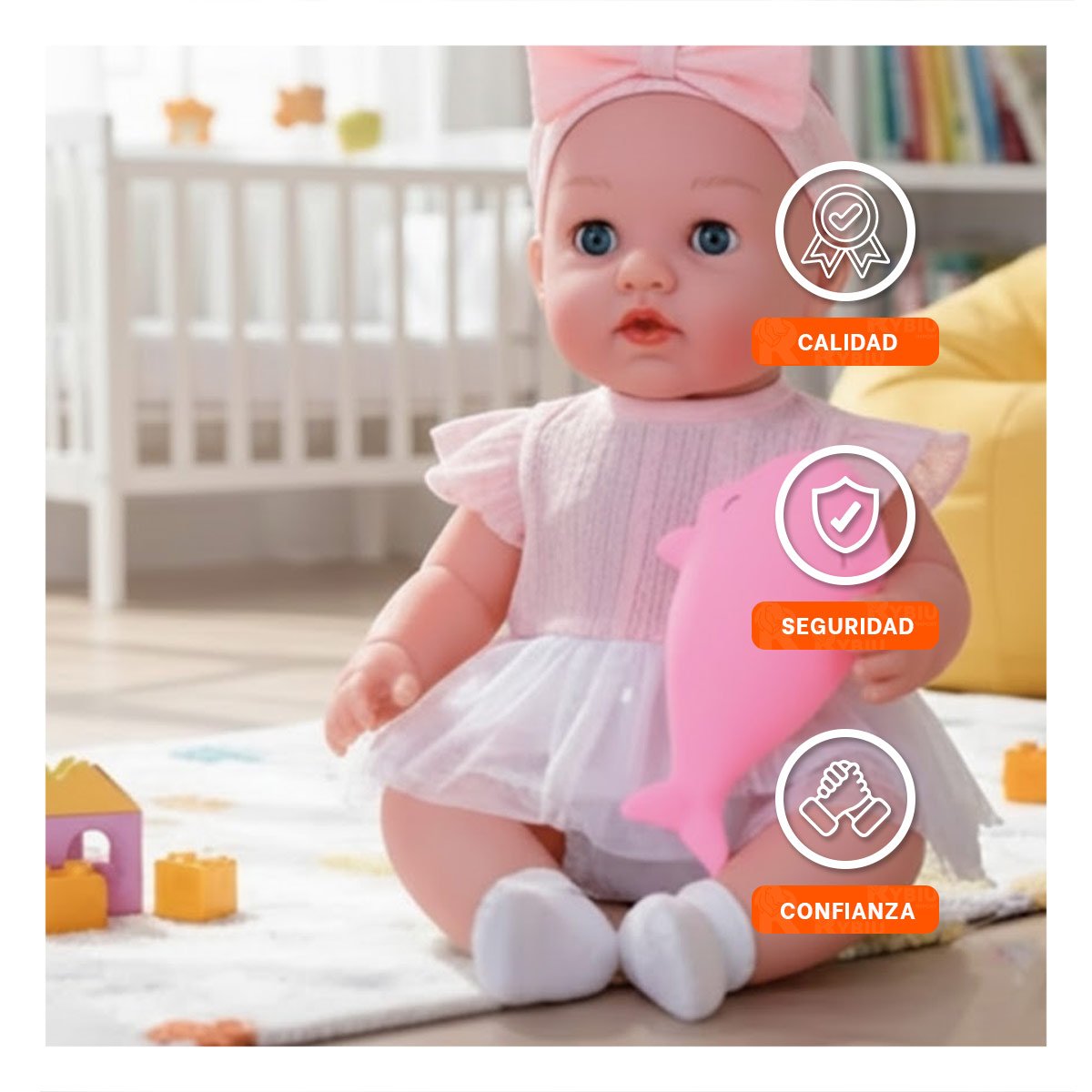 PERSONAJE TIERNO CON VESTIDO Y LAZO ACCESORIOS ROSADO PARA JUEGO CREATIVO Y+PAPEL REGALO - 3