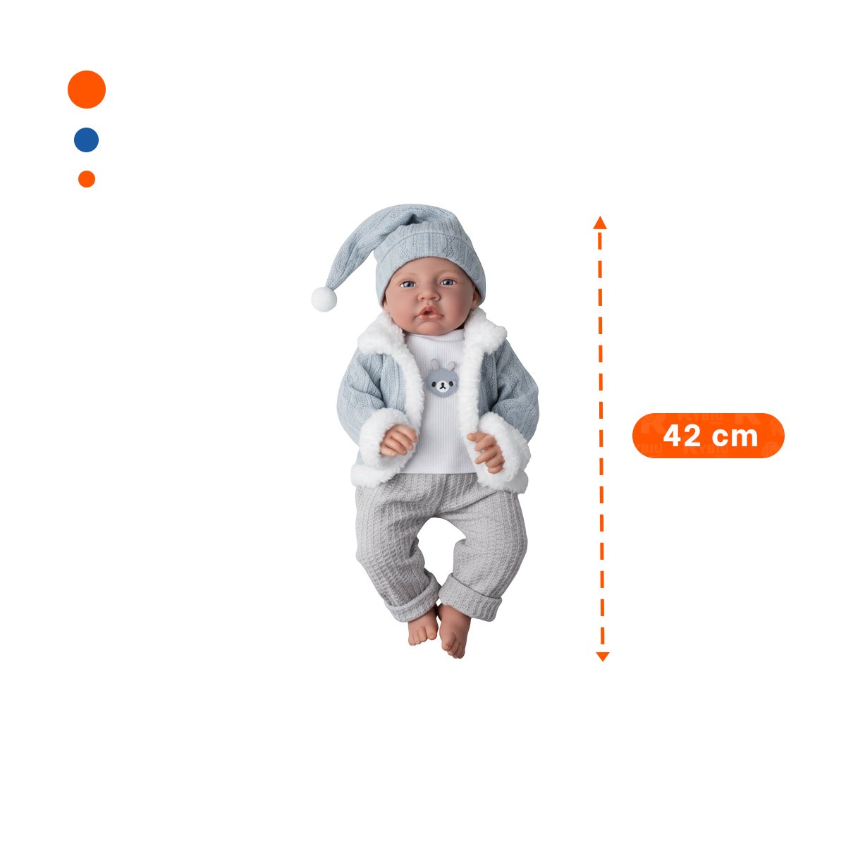 PACK2 COMPAÑERA DISEÑADA PARA ACOMPAÑAR A LAS NIÑAS EN CASA CON 42CM EN CELESTE Y+PAPEL REGALO - 4