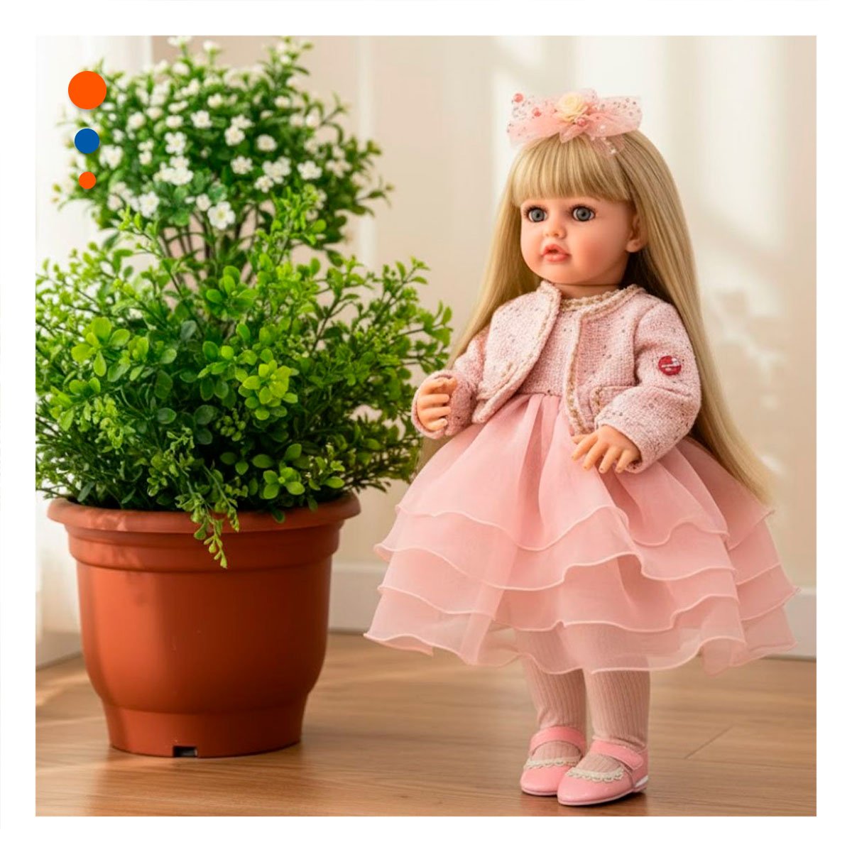 AMIGA YESSY 55CM CON VESTUARIO INFANTIL ROSADO Y ESTILO CARINOSO - 1