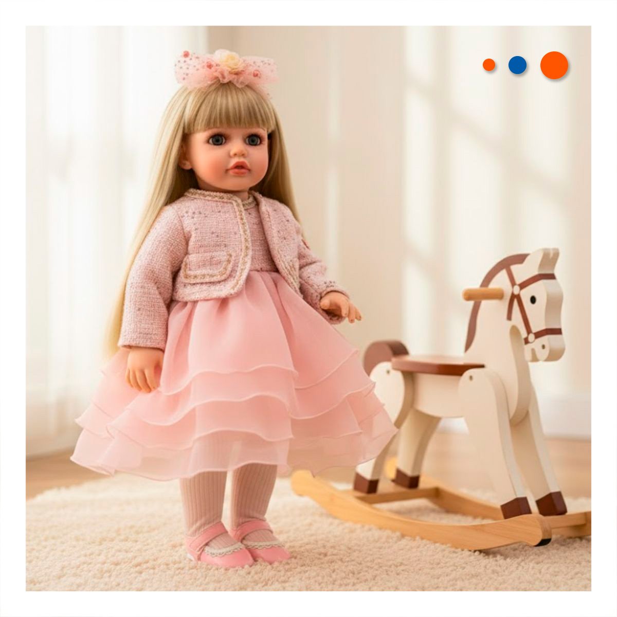 AMIGA YESSY 55CM CON VESTUARIO INFANTIL ROSADO Y ESTILO CARINOSO - 2