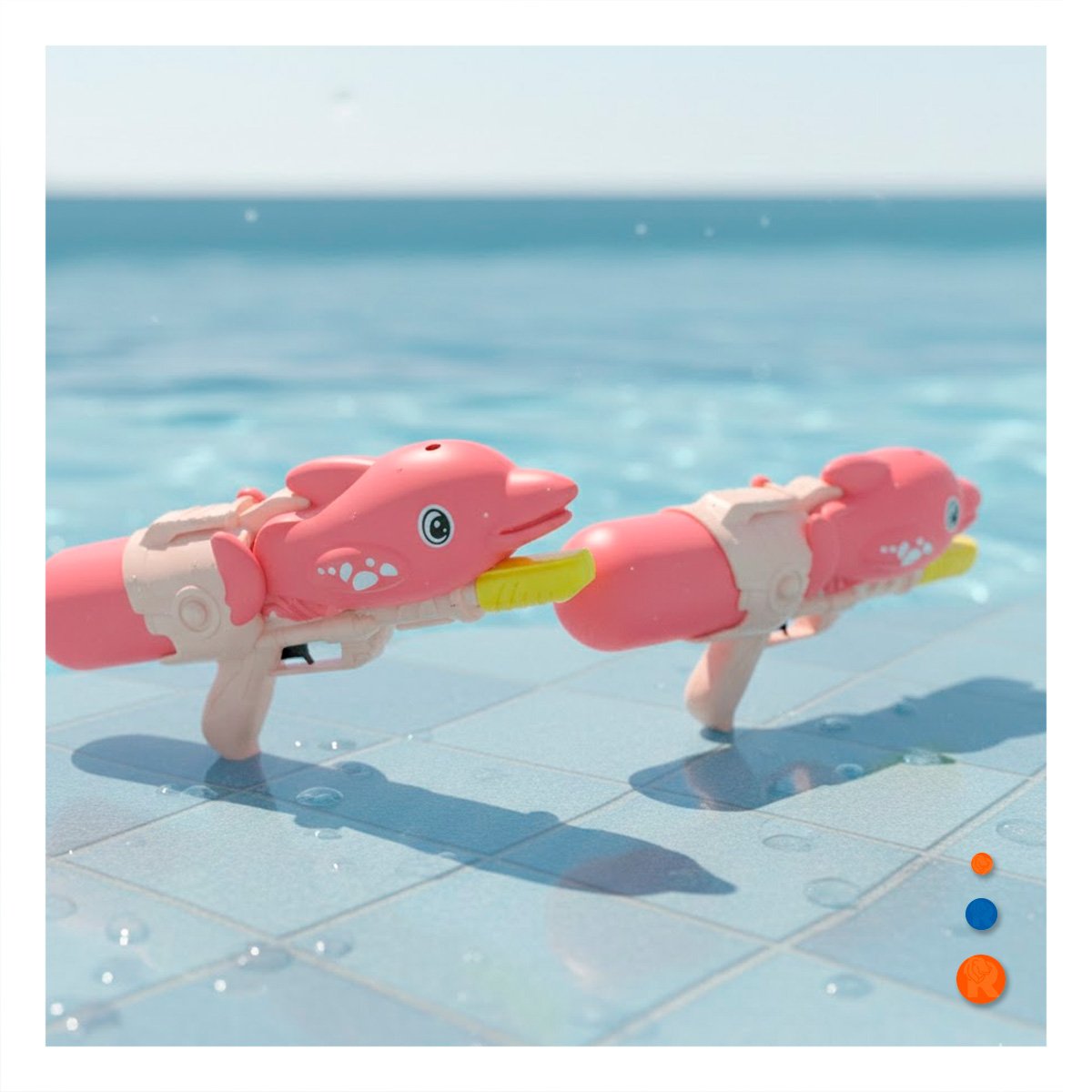 PACK6 PROPUESTA LUDICA DE AGUA CON DELFIN ROSADO PARA JUEGOS FAMILIARES - 5
