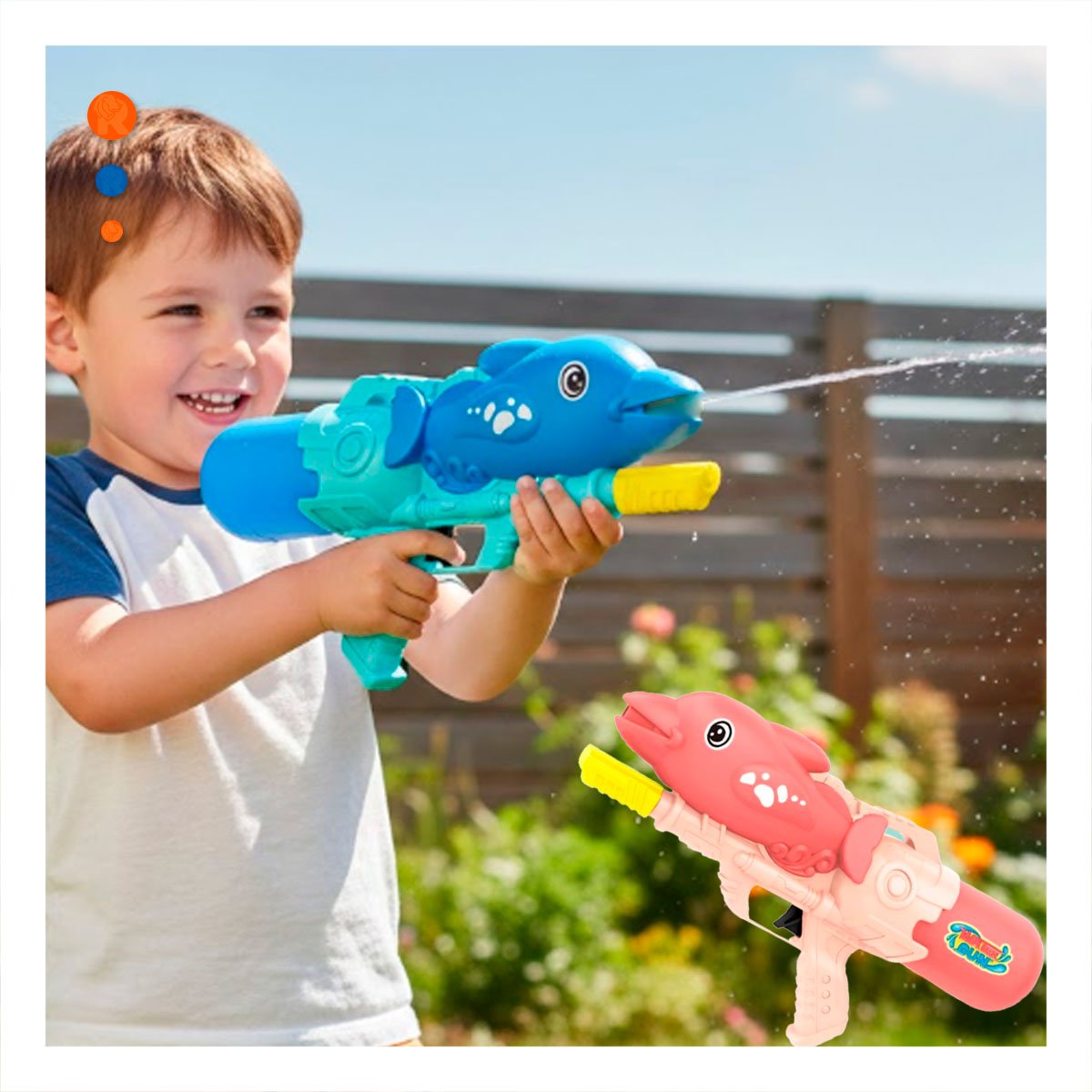PACK4 LANZADOR PARA JUEGOS DE AGUA DELFIN AZUL EN PLAYA JARDIN Y EXTERIOR - 3
