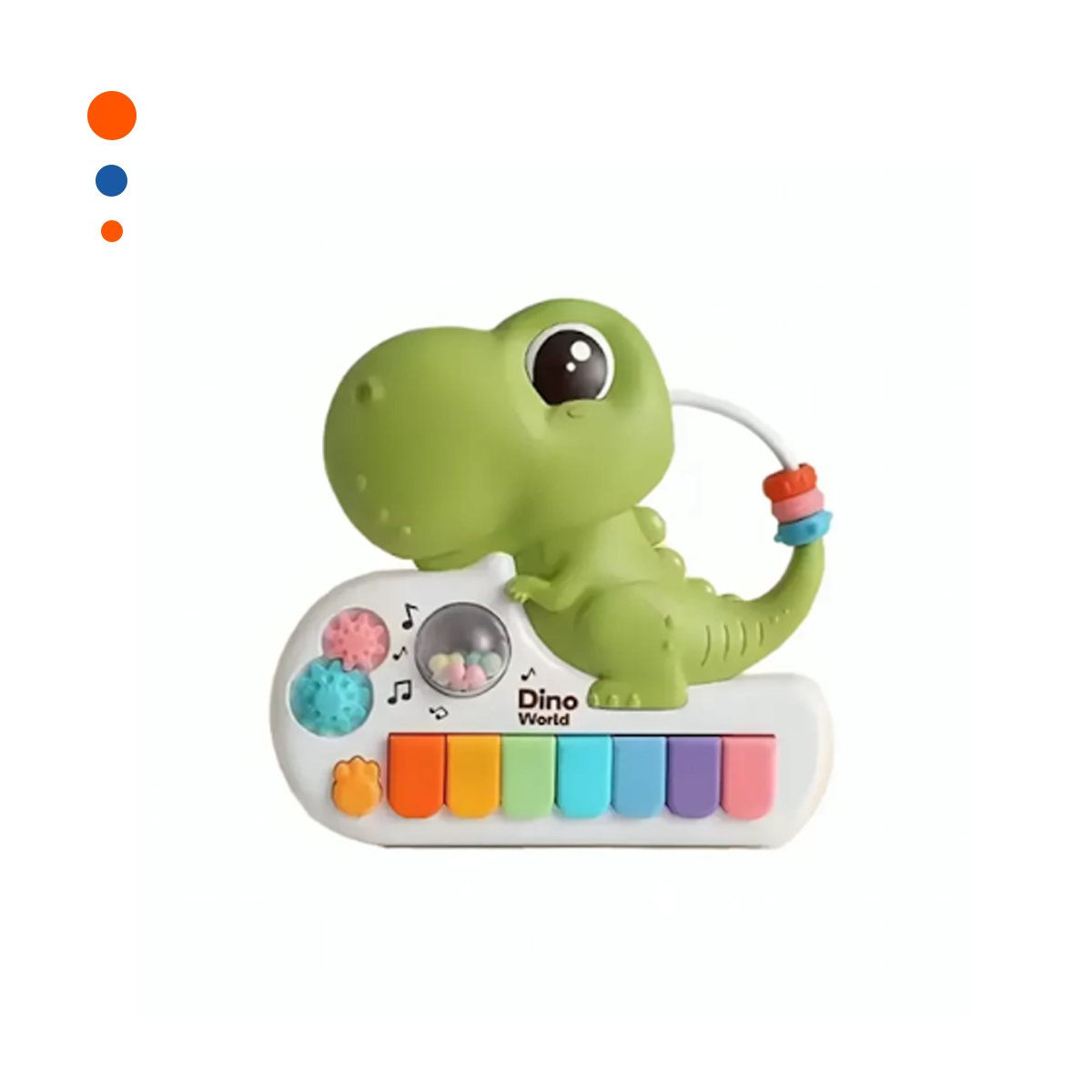 PACK2 SINTETIZADOR DE JUGUETE DINOSAURIO VERDE 17.5 CM PARA NINOS Y+REGALO STICKER - 2