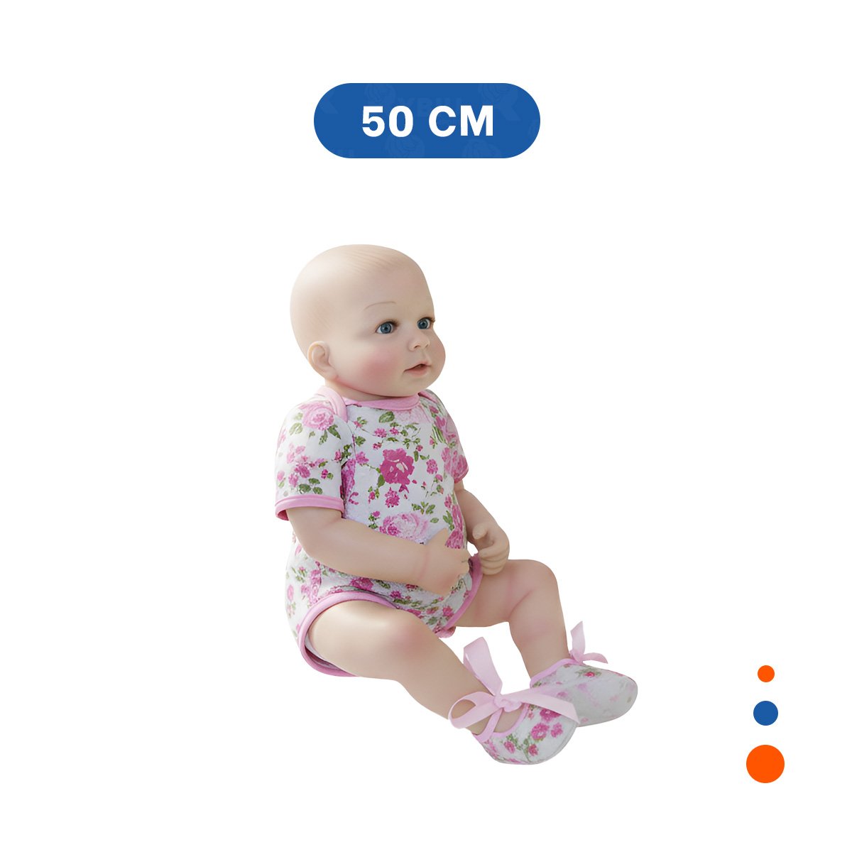 PACK2 FIGURA CLASICA REALISTA CON VESTIDO ROSADO VUELOS Y VINCHA PUNTITOS ESTILO TIERNO - 4