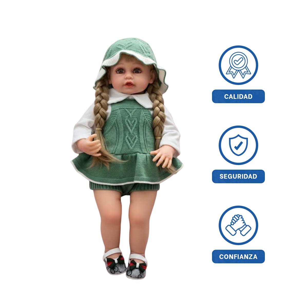 TOP INFANTIL TEJIDO DE BEBE EN VERDE CON SHORT Y GORRO Y+LIGAS REGALO - 3