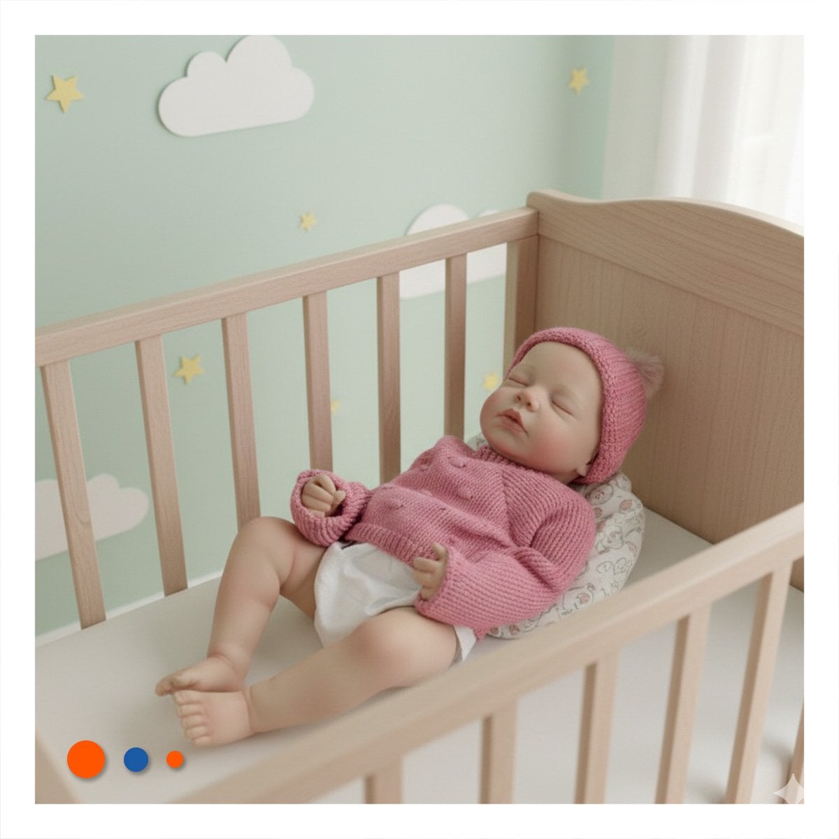 PACK2 JUGUETE SUAVE BEBE REAL CON CHOMPA Y GORRO TEJIDO ROSADO EN CASA - 3