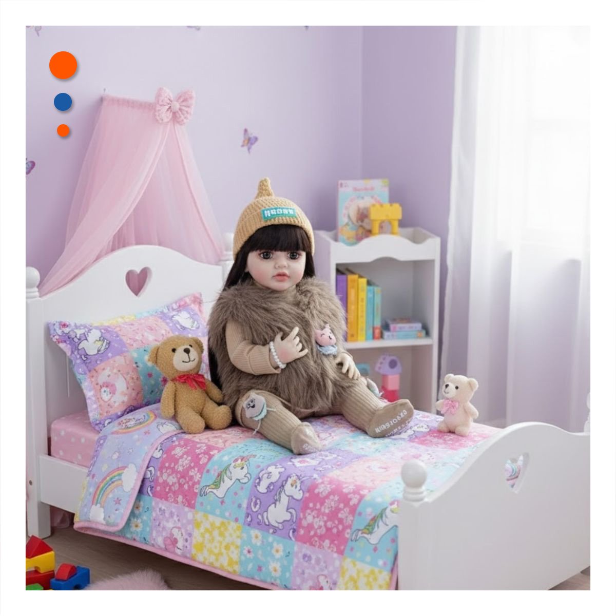 PACK2 MUÑECA INTELIGENTE CON DISEÑO REAL PARA JUEGO INTERACTIVO CON 55CM EN MARRON - 2