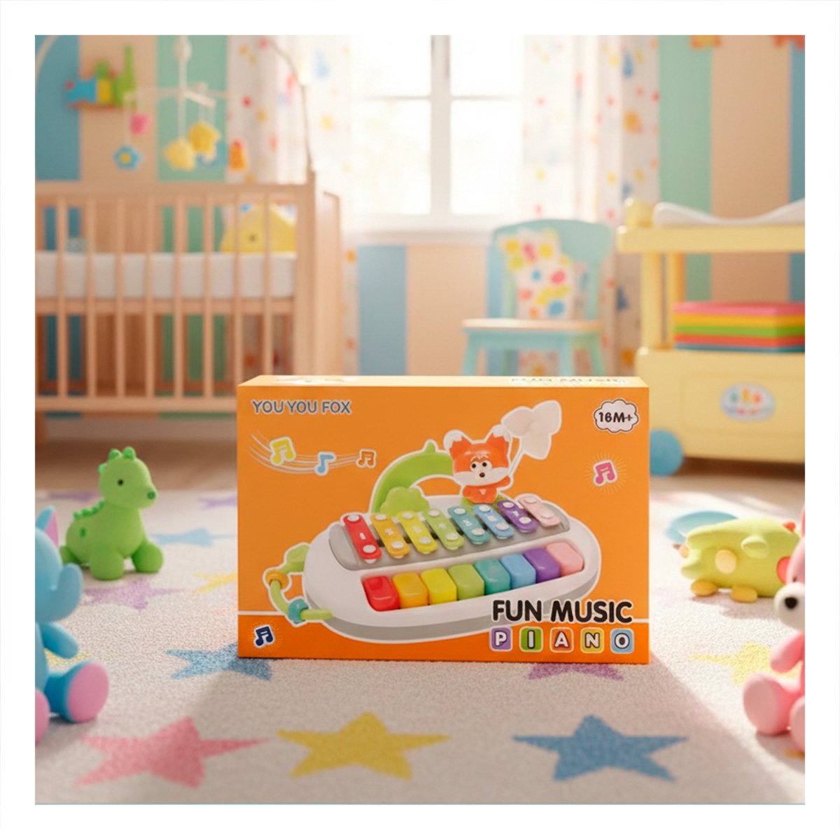 PACK4 SONORO CREATIVO MUSICAL CON FIGURA ZORRO PARA JUEGO INFANTIL Y+REGALO STICKER - 5