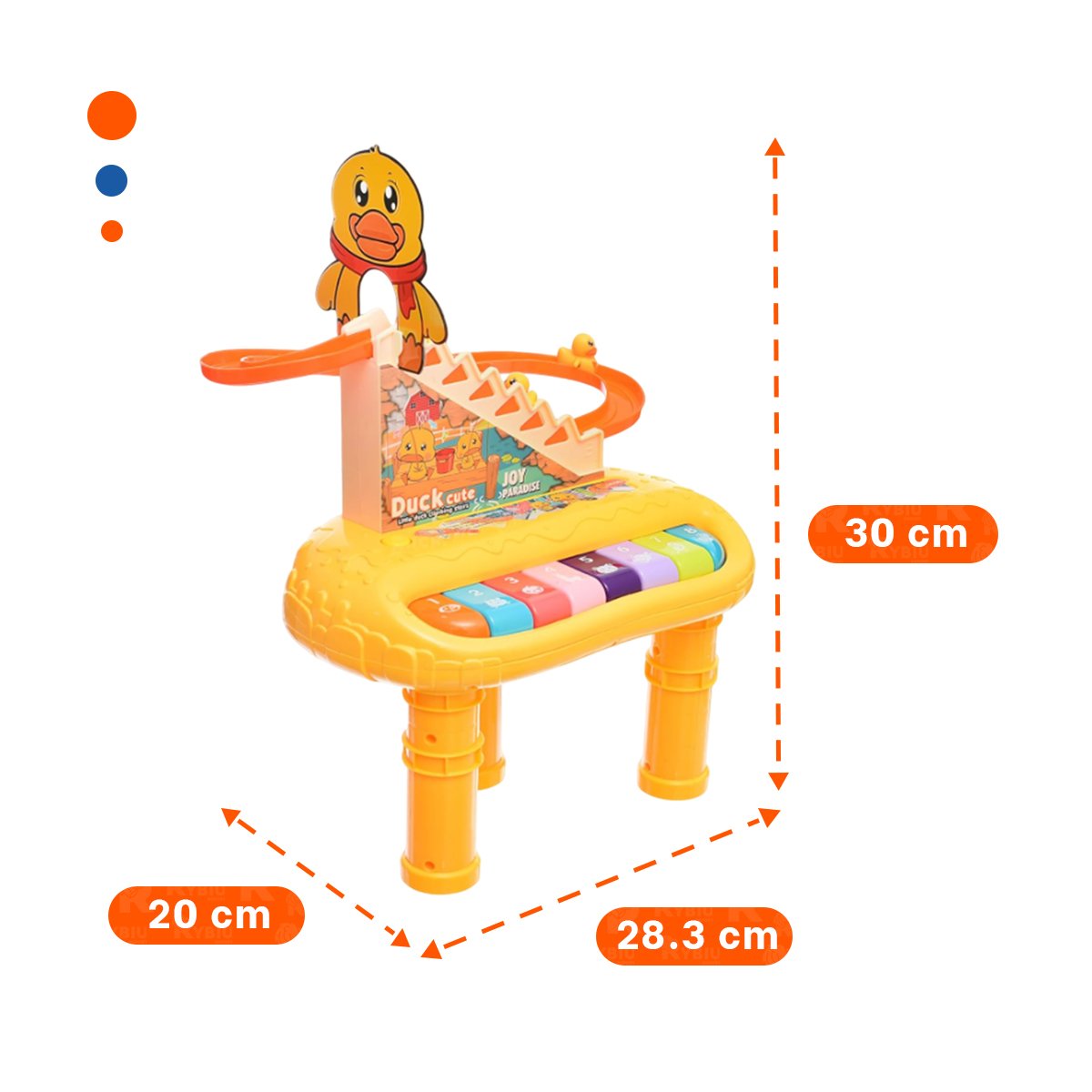 INSTRUMENTO DIDACTICO PATO 2 EN 1 CON TOBOGAN DE PATITOS JUEGO AMARILLO - 4