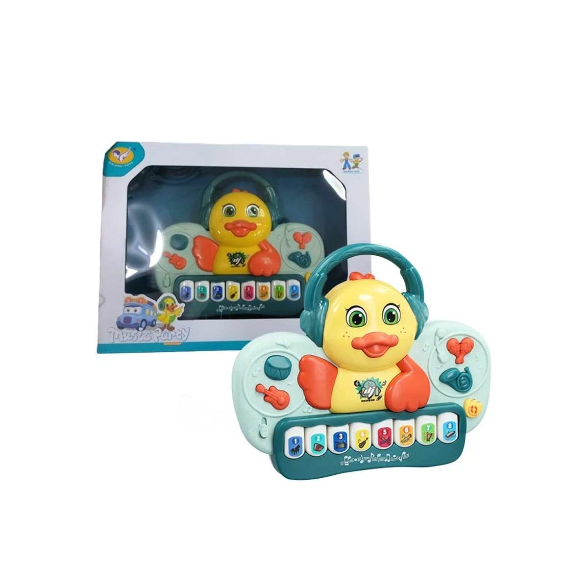 PACK4 MUSICAL PATO CON SONIDO ALEGRE Y TECLAS PARA JUEGO HOGAR VERDE Y+PAPEL REGALO - 3