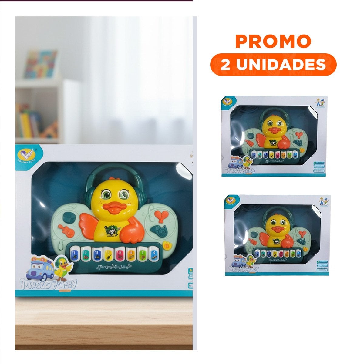 PACK2 TECLAS PATO MUSICAL CON SONIDO ALEGRE PARA DIVERSION EN EL HOGAR VERDE - 1