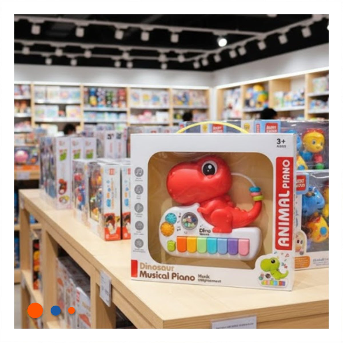 PACK4 SINTETIZADOR INFANTIL DE TECLAS MUSICALES DINOSAURIO ROSADO 17.5 CM Y+REGALO STICKER - 5