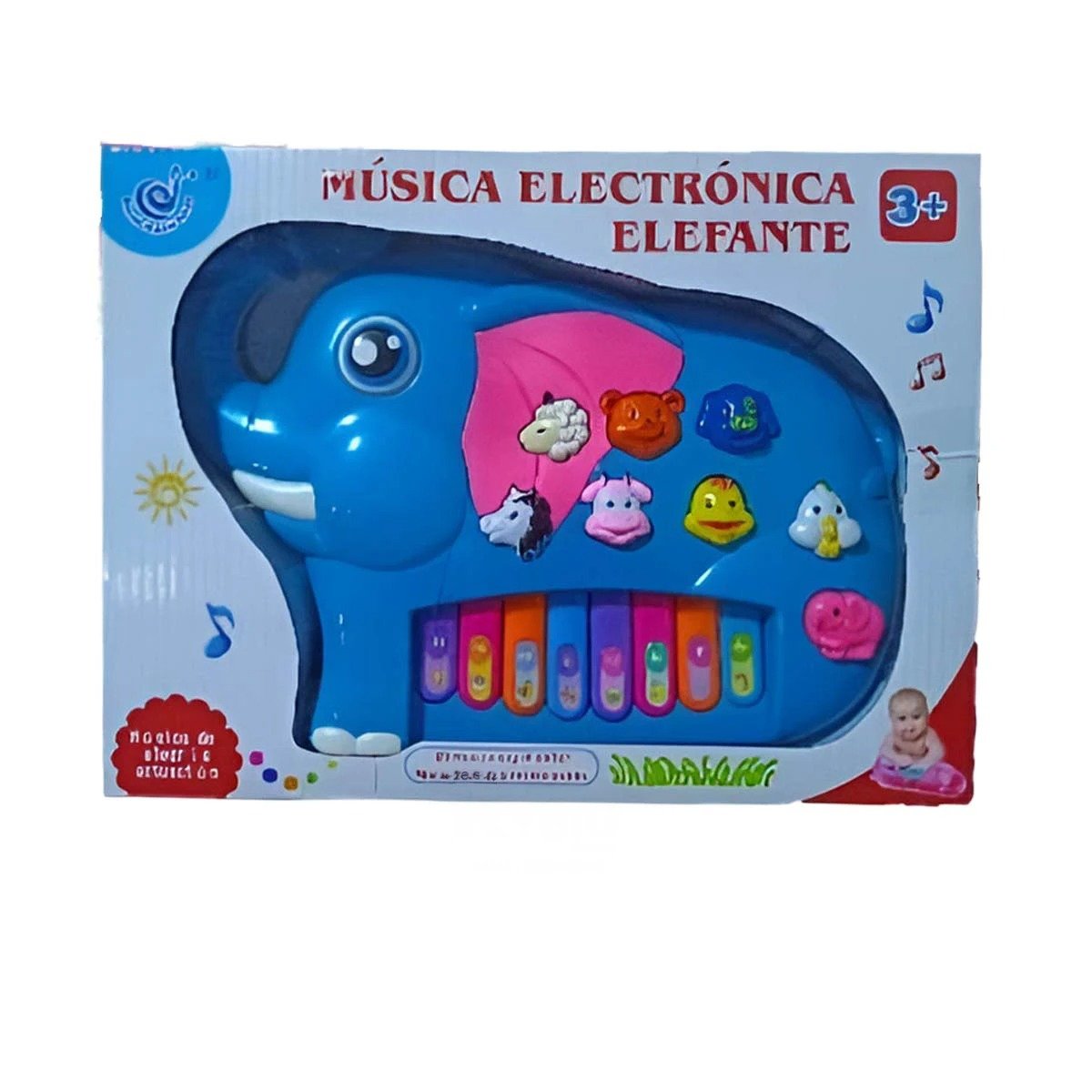 PACK2 CLASICO ELEFANTE MUSICAL DIDACTICO PARA JUEGO TRADICIONAL EN CASA Y+REGALO STICKER - 2