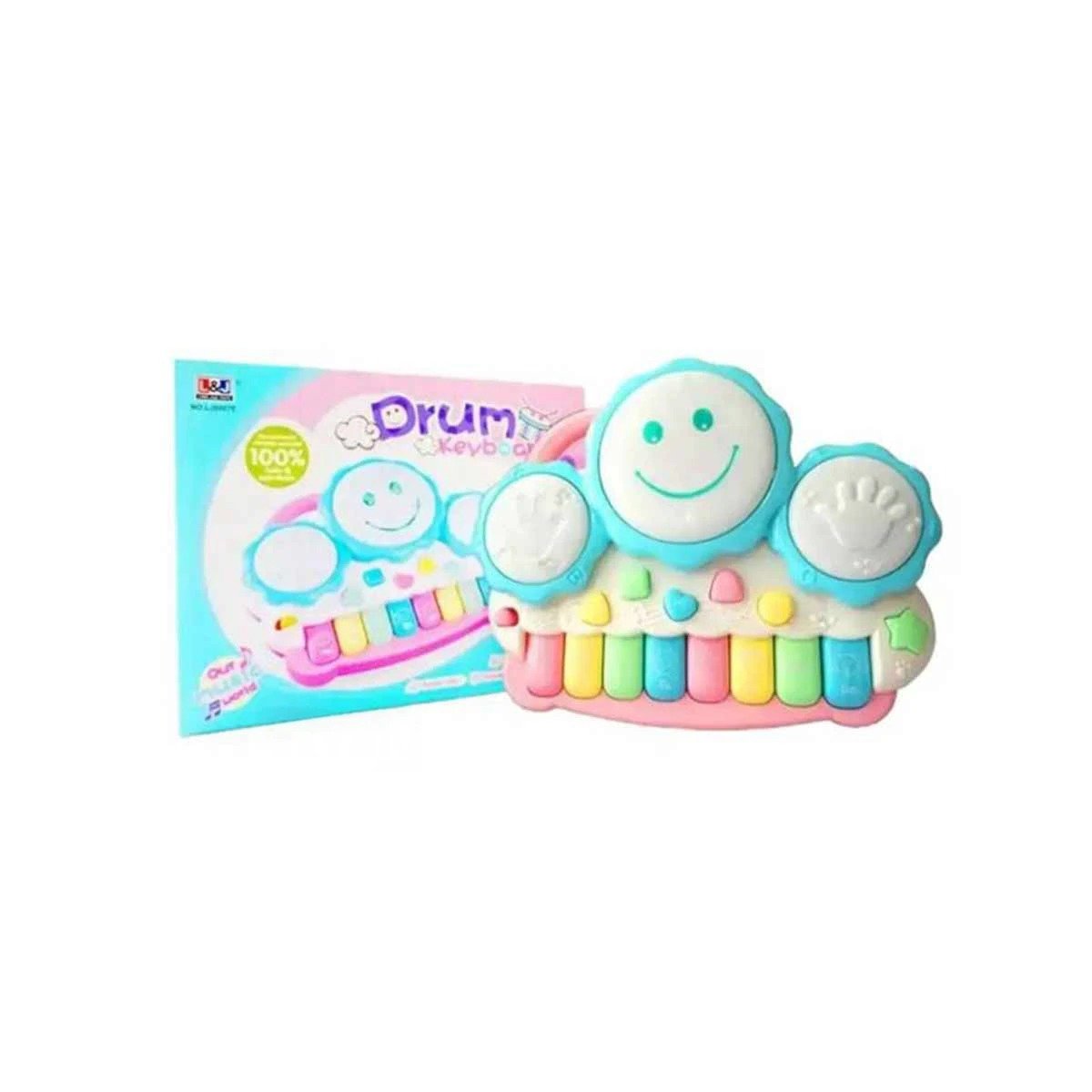 PACK2 TECLADO DIDACTICO MUSICAL DE SOL CON SONIDO ENVOLVENTE AZUL CLARO Y+REGALO STICKER - 2