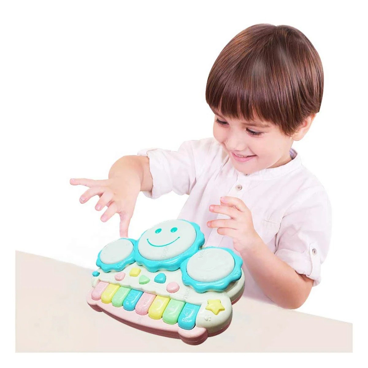 PACK2 TECLADO DIDACTICO MUSICAL DE SOL CON SONIDO ENVOLVENTE AZUL CLARO Y+REGALO STICKER - 3