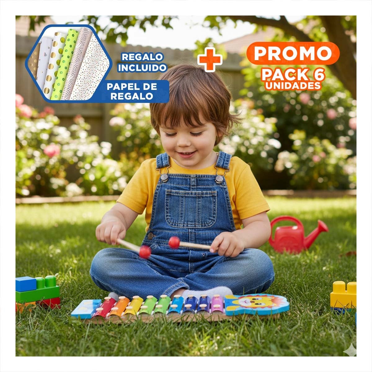PACK6 MELODIA DE LEON JUGUETE MUSICAL PARA NINOS CREATIVO Y ALEGRE Y+PAPEL REGALO - 1